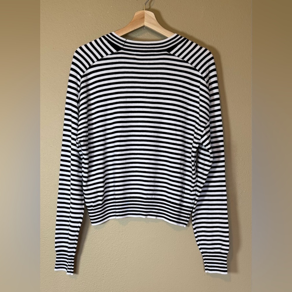 NWT Revolve One Grey Day Cotton Black White Striped Sweater Sweater Small - Picture 3 of 7